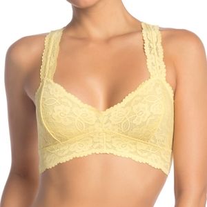 Free People Galloon Lace Racerback Yellow Bra